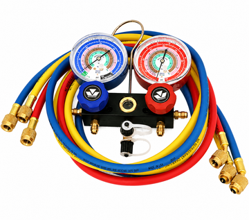 Mastercool 2-Wegs Manifoldset met 3 Slangen (180 cm)