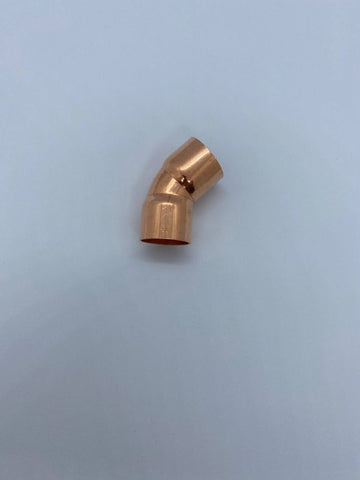 Copper Solder Fitting Elbow 45° Female/Female 22 mm