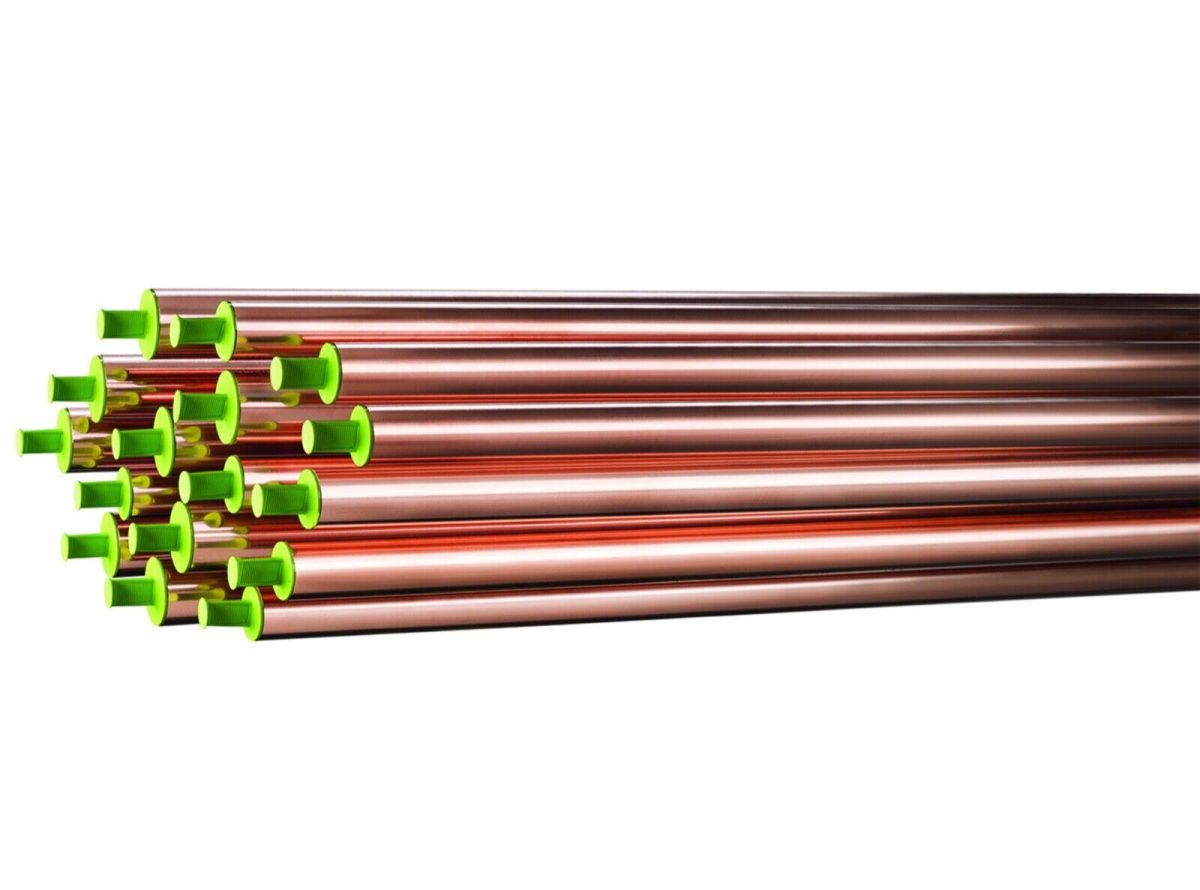 Half-hard or hard copper pipe in 5 meter lengths 6/8/10/12/15/18/22/28/35/42/54/64 mm