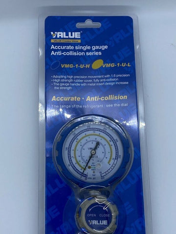 Value VMG-1-U-L Single Manifold Gauge for R22, R134a, R410A and R407C