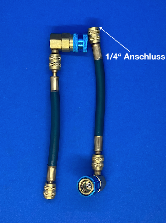 SET of 2 × car air conditioning refrigerant charging hose + R134A adapter