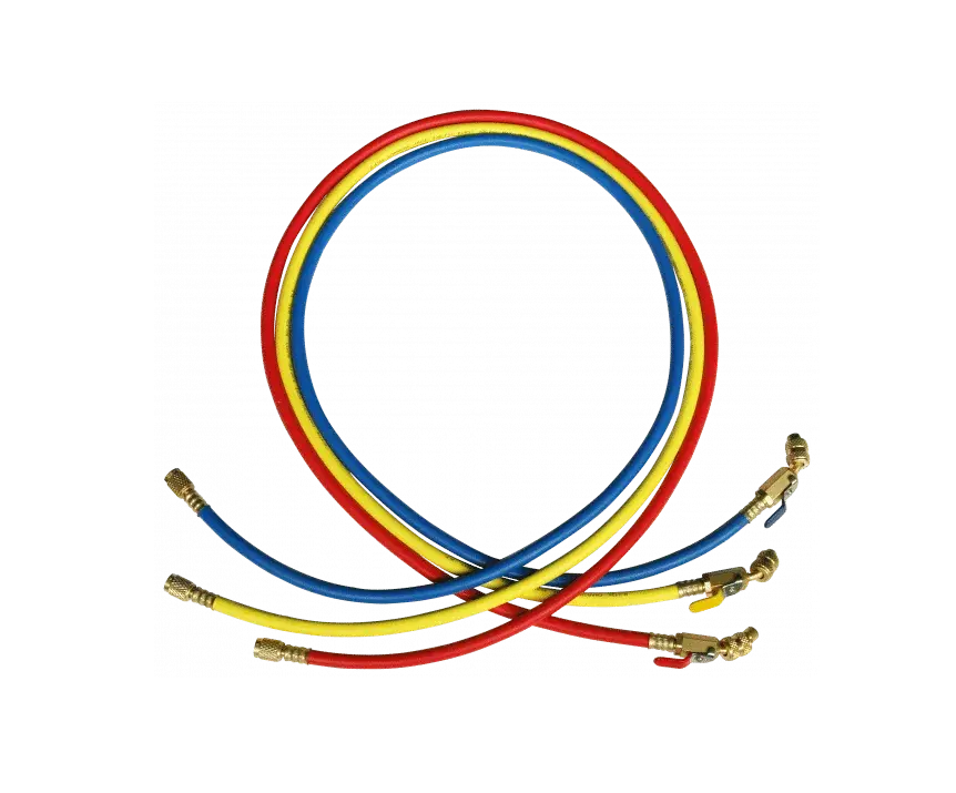 Super stars - CT-360-RYB-HV slangenset 3 x 1500 mm rood/blauw 5/16 - geel 1/4" met kogelkraan