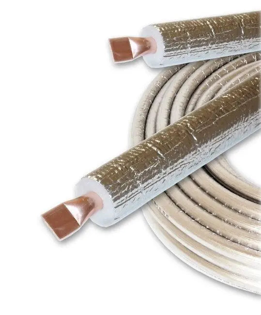 1/4-1/2 - geisoleerde koelleiding - 9mm isol. met aluminium laag (25m) Bl-s1-d1