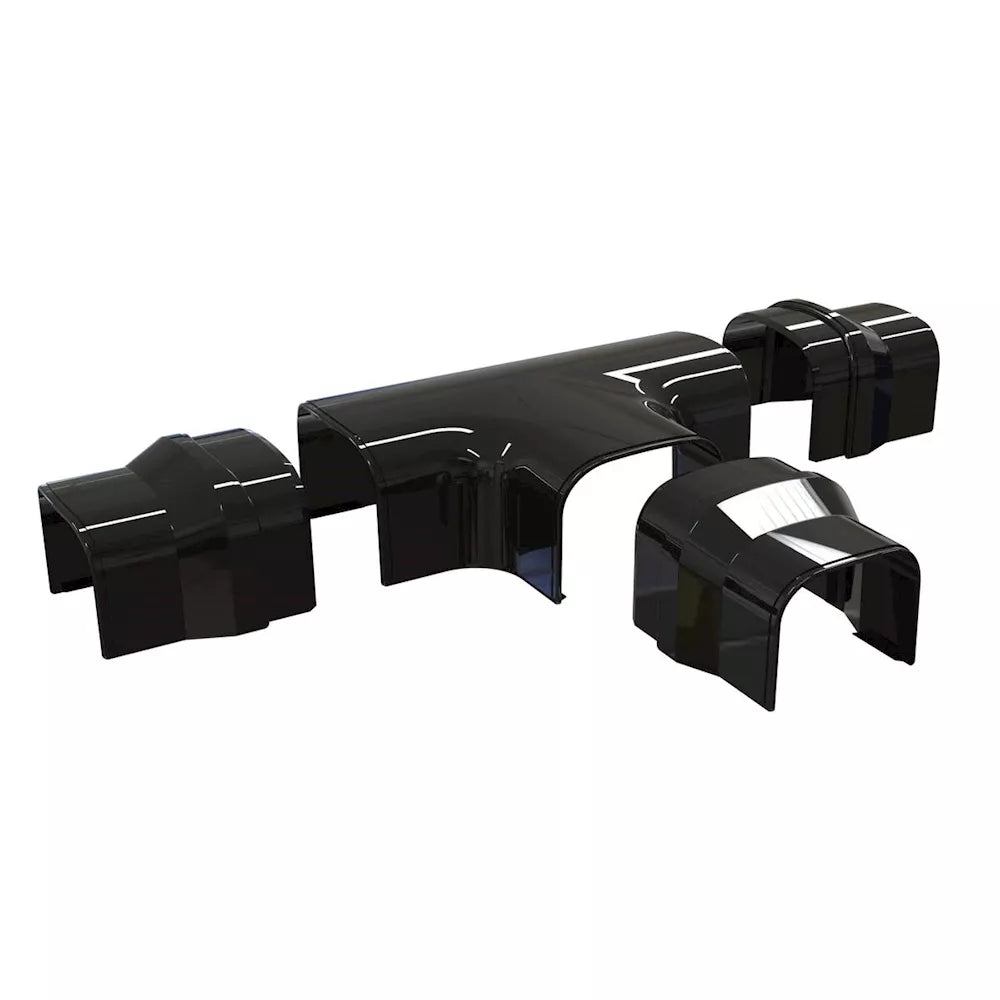 Tecnosystemi - Optima T-stuk DT75 zwart RAL 9005 (zakje 5 stuks)