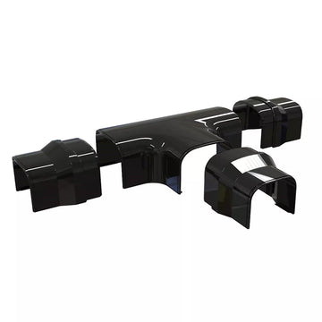 Tecnosystemi - Optima T-stuk DT75 zwart RAL 9005 (zakje 5 stuks)