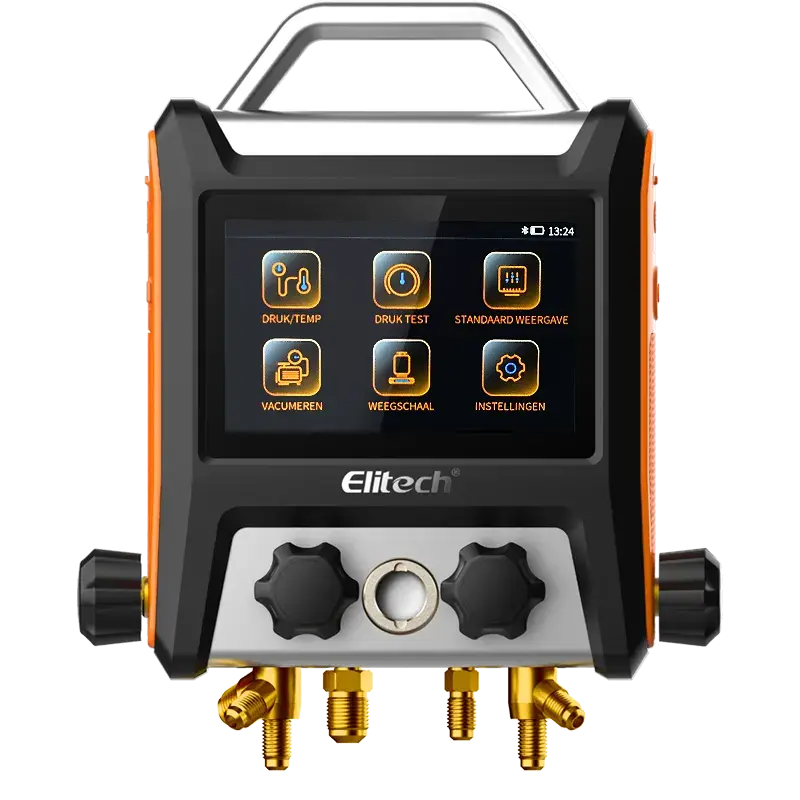 Elitech - MS-4000 4 weg Intelligent Digital manifold incl slangenset en koffer