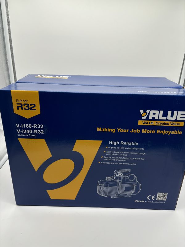 VALUE VI240Y-R32 2-Stage Vacuum Pump with Manometer and Solenoid Valve
