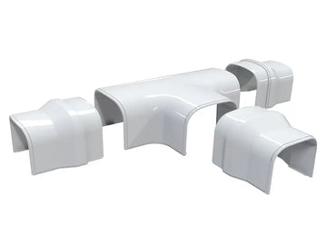 Tecnosystemi - Optima T-stuk DT75 zuiverwit RAL 9010 (zakje 5 stuks)