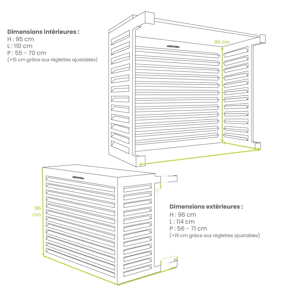 DECOCLIM - Airco omkasting - ALU - (RAL9010) Wit S-M-L-XL