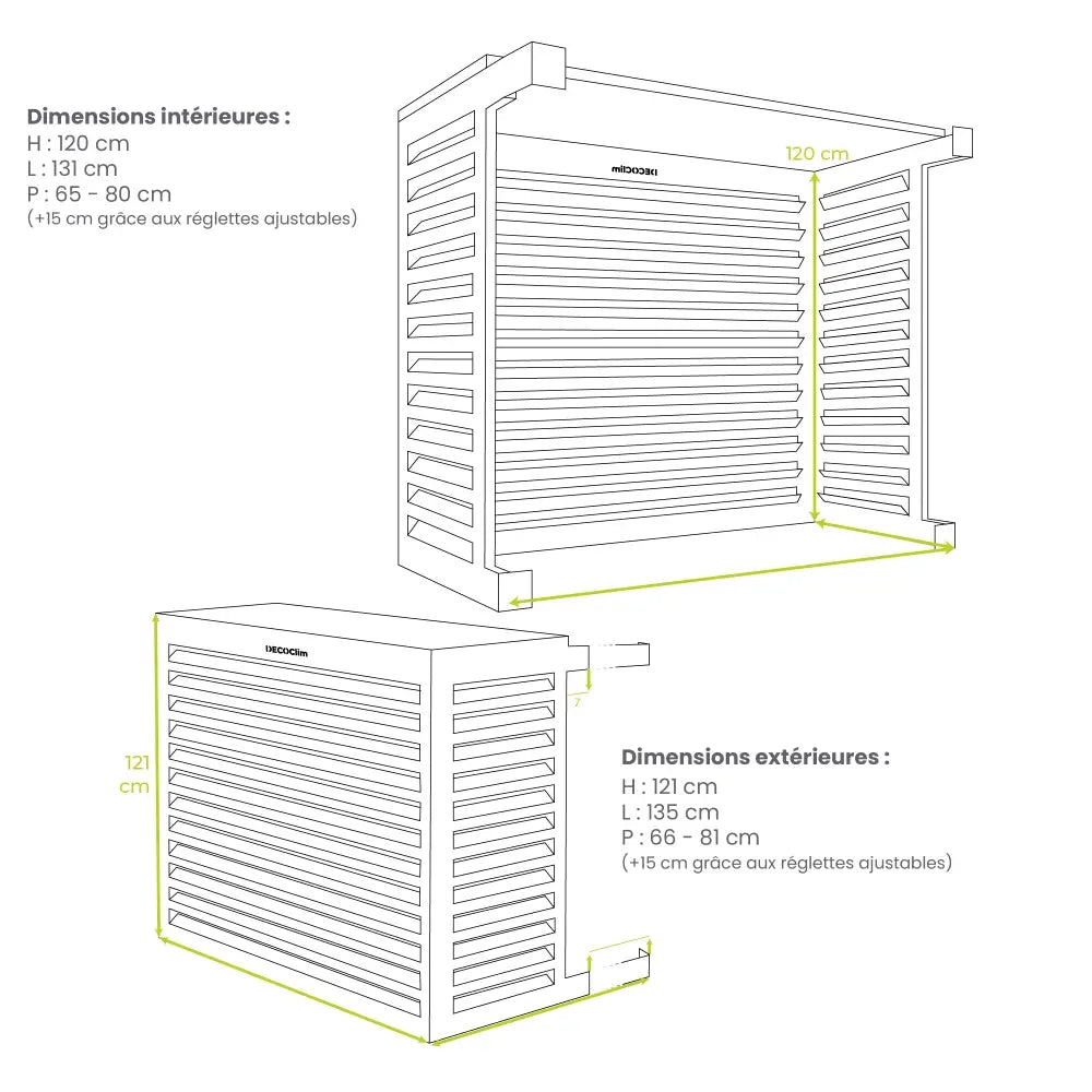 DECOCLIM - Airco omkasting - ALU - (RAL9010) Wit S-M-L-XL