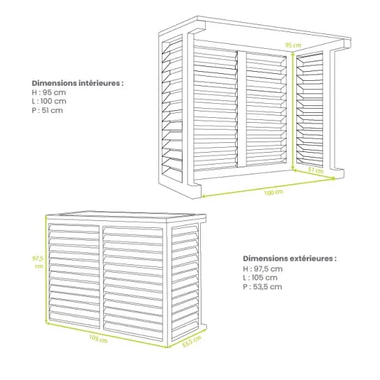 DECOCLIM - Airco omkasting - Hout - S/M/L/XL
