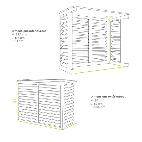 DECOCLIM - Airco omkasting - Hout - S/M/L/XL