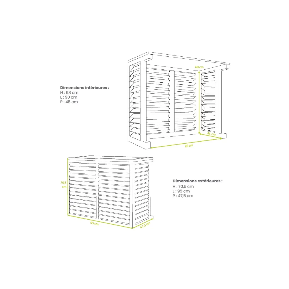 DECOCLIM - Airco omkasting - Hout - S/M/L/XL