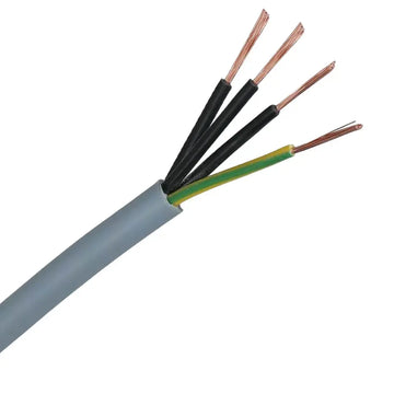 Stuurstroomkabel 4x1,5mm2 Grijs 300/500V Eca zwart genummerd + 1x Groen/Geel (rol van 100m)