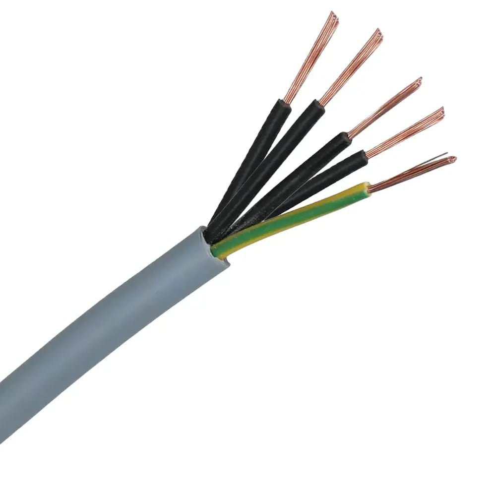 Stuurstroomkabel 5x1,5mm2 Grijs 300/500V Eca zwart genummerd + 1x Groen/Geel (rol van 100m)