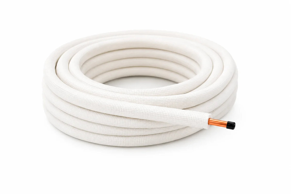 Geïsoleerde koperen koelleiding 7/8" (wit) – 20 m