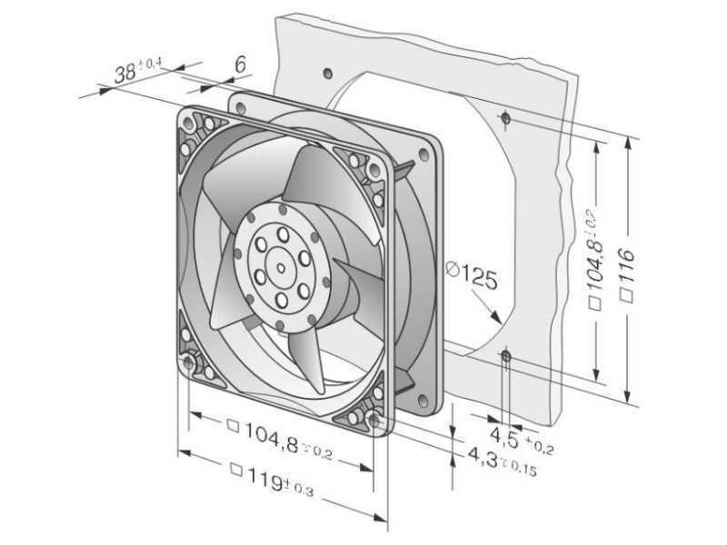 EBM-Papst Ventilator Type 4650 N - 220V, 18W - voor Tapinstallatie